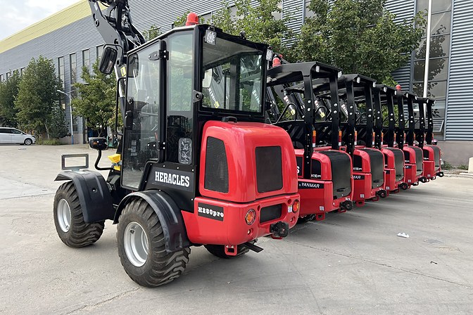 Machines lined up in the yard, ready for dispatch