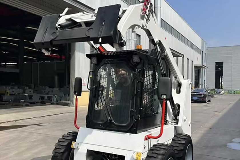 Finished skid steer loader in the yard before dispatch
